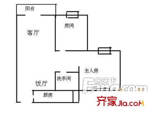 鳳都雅居戶型圖2室2廳 戶型圖  2室2廳1衛(wèi)1廚