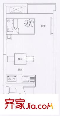 風(fēng)度國(guó)際名苑戶型圖1室0廳 戶型圖 1室1衛(wèi)1廚