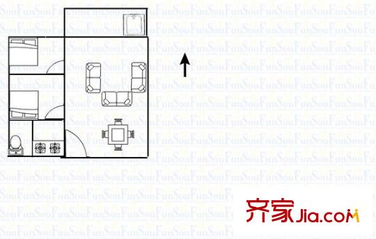 風(fēng)度國(guó)際名苑 2室 戶型圖
