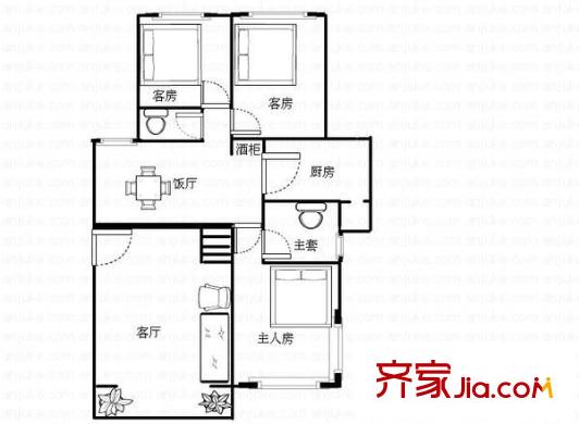 佛山奧園 3室 戶型圖