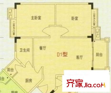 康城尚域 2室 戶型圖