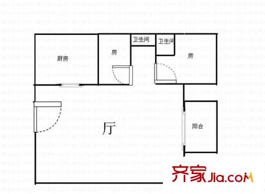 康城尚域 2室 戶型圖