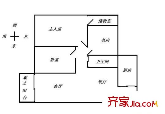 名苑小區(qū) 3室 戶型圖