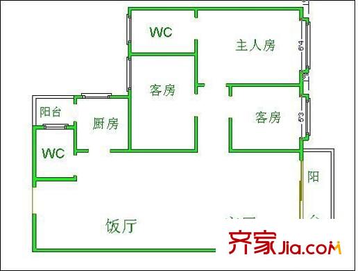名苑小區(qū) 3室 戶型圖