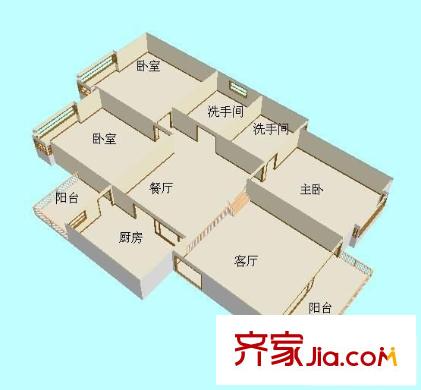 佛山奧園 3室 戶型圖
