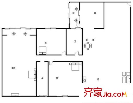 佛山奧園 3室 戶型圖