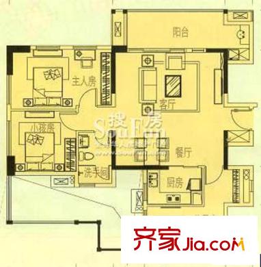 萬科金御華府戶型圖御景閣01、04單元 2室2廳