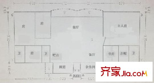 御景園戶(hù)型圖五室兩廳戶(hù)型圖 5室2廳3衛(wèi)1廚