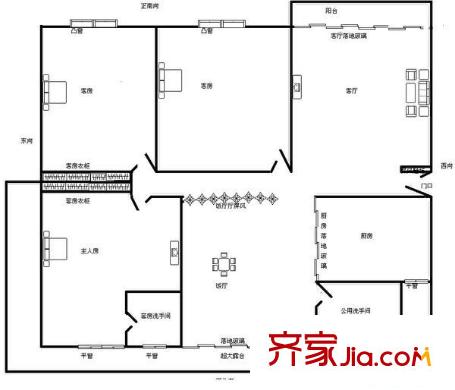 俊雅花園 3室 戶型圖