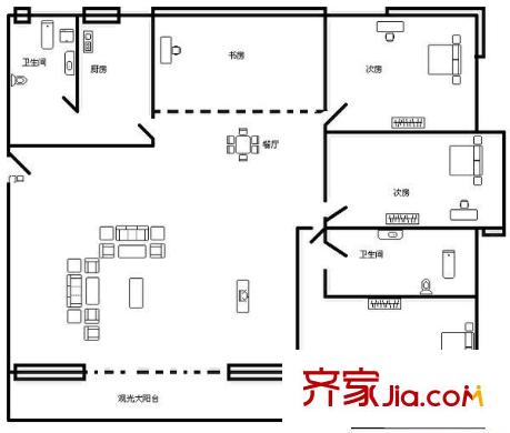 俊雅花園 4室 戶型圖