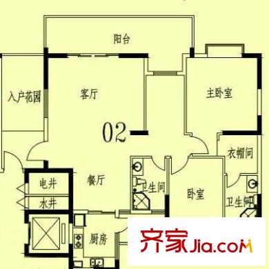 星暉園戶型圖9號樓郡苑復式首層02單元 