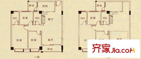 威斯廣場戶型圖06戶型   復(fù)式單位  3室2廳