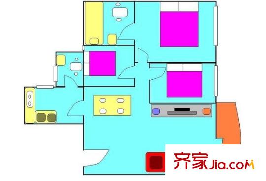 南海碧桂園戶型圖3室2廳戶型圖 3室2廳2衛(wèi)1廚