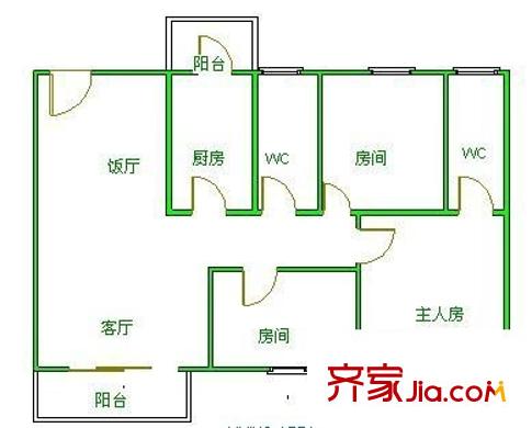 俊雅花園 3室 戶型圖