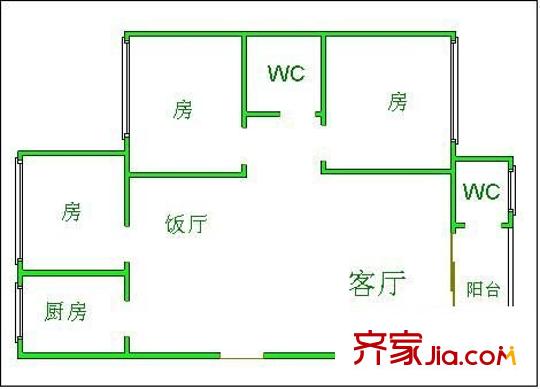 俊雅花園 3室 戶型圖