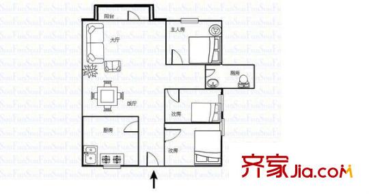 俊雅花園 3室 戶型圖