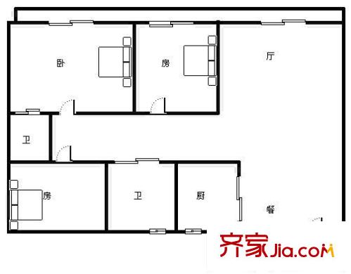 俊雅花園 2室 戶型圖