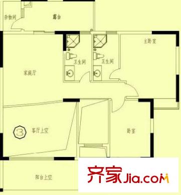 星暉園戶型圖12號樓藍灣苑復式2層03單元 