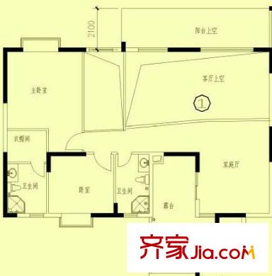 星暉園戶型圖12號樓藍灣苑復式2層01單元 