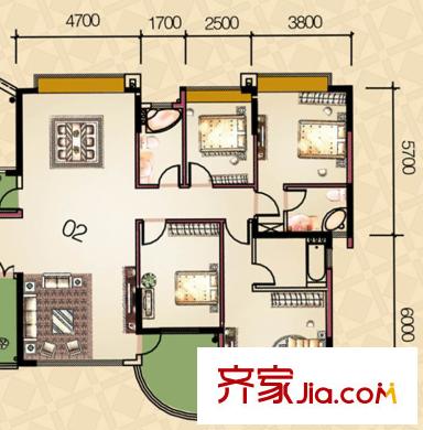 天晟海琴灣海濤閣三-二十一層奇數(shù)層02單元 4室2廳2衛(wèi)1廚