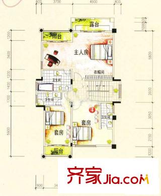 天晟海琴灣J戶型二層  3室3廳