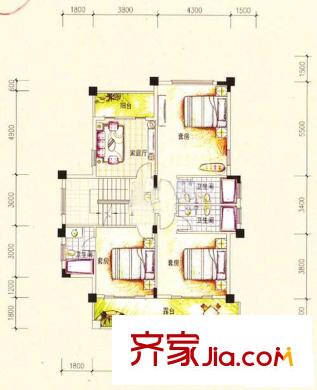 天晟海琴灣K戶型二層  3室3廳