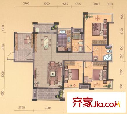 三盛頤景園8座01和03單元120平方米三房 3室2廳2衛(wèi)1廚