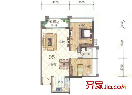 碧桂園?華府（大瀝）10座05單元 2室2廳1衛(wèi)1廚