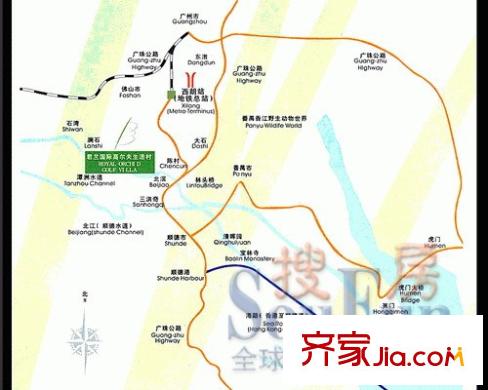 君蘭國際高爾夫別墅交通圖