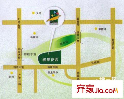 駿景花園別墅交通圖