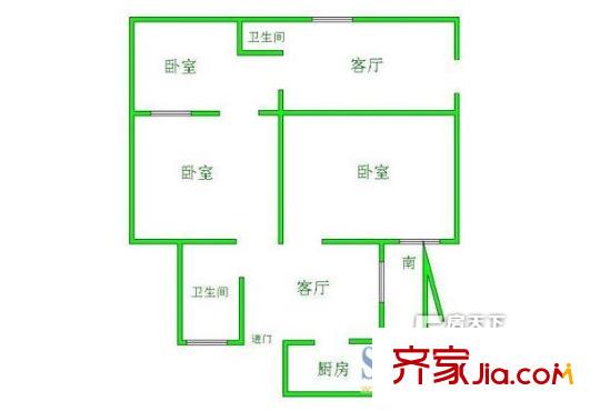 杏花新村戶型圖3室2廳 戶型圖 