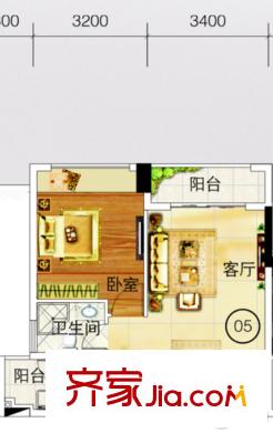 太平洋國際1棟05單元55.75平方米 1室2廳2衛(wèi)1廚