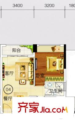 太平洋國際1棟04單元55.75平方米 1室2廳1衛(wèi)1廚