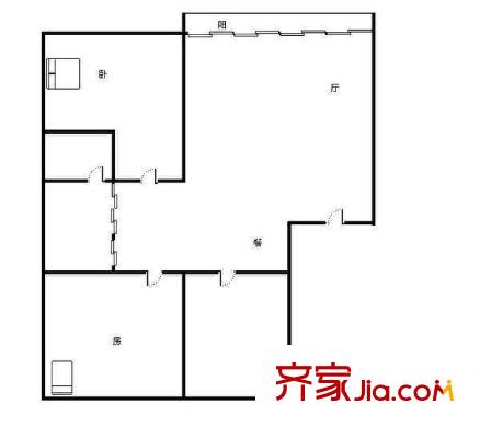 天佑北路小區(qū)戶型圖3室2廳戶型圖 3室2廳1衛(wèi)1廚