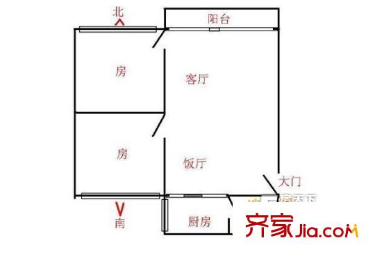 新景樓戶型圖2室2廳 戶型圖 