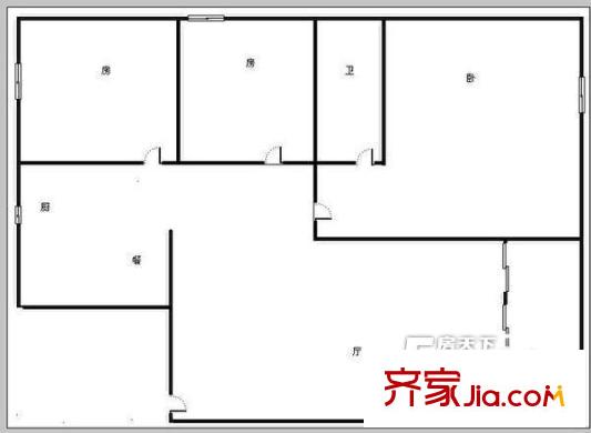天佑北路小區(qū)戶型圖3室2廳戶型圖 3室2廳1衛(wèi)1廚