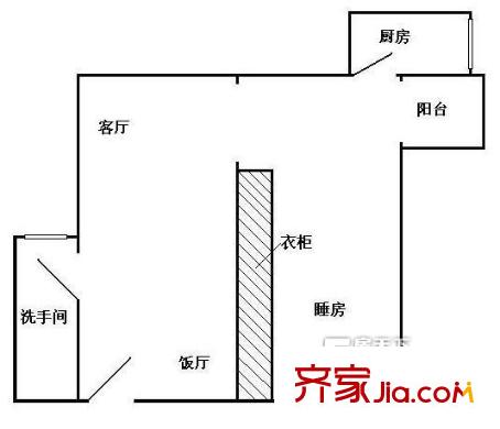 金冠閣戶型圖1室2廳戶型圖 1室2廳1衛(wèi)1廚