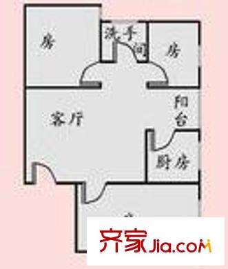 錦城大廈戶型圖3室1廳1衛(wèi)1廚 3室1廳1衛(wèi)1廚
