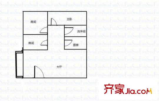 恒樂大廈 3室 戶型圖