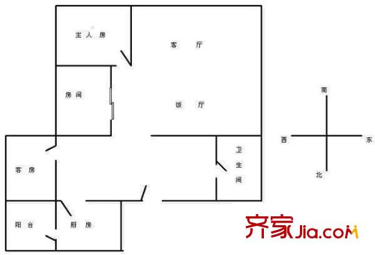 后龍南街小區(qū) 3室2廳 戶型圖