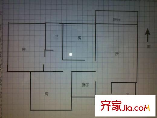石油公司宿舍 3室 戶型圖