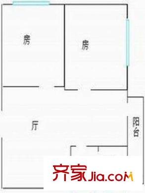千禧居戶型圖2室1廳戶型圖 2室1廳1衛(wèi)1廚