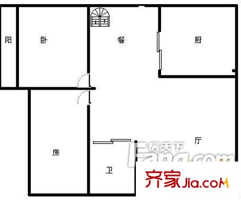 景泰花園戶型圖2室2廳 戶型圖 2室2廳1衛(wèi)1廚