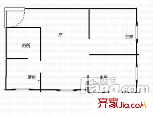 桂興樓戶型圖2室1廳戶型圖 2室1廳1衛(wèi)1廚