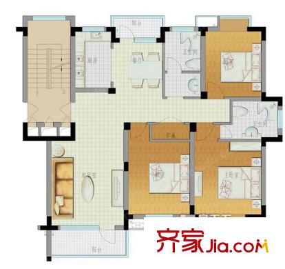 金季雅筑戶型圖3室2廳 戶型圖 3室2廳1衛(wèi)1廚