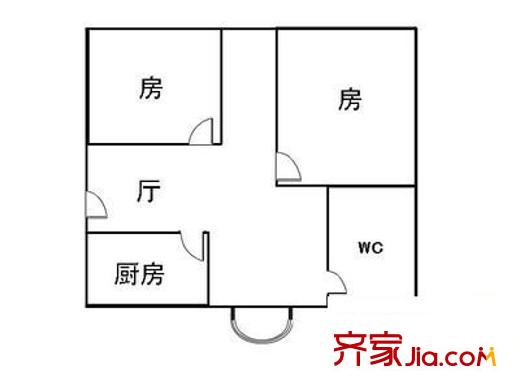 文沙小區(qū)戶型圖兩室一廳戶型圖 2室1廳1衛(wèi)1廚