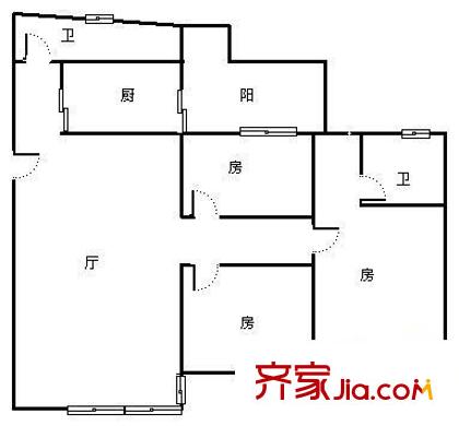 文秀麗苑戶型圖三室一廳戶型圖 3室1廳2衛(wèi)1廚