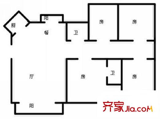 文秀麗苑戶型圖四室兩廳戶型圖 4室2廳2衛(wèi)1廚