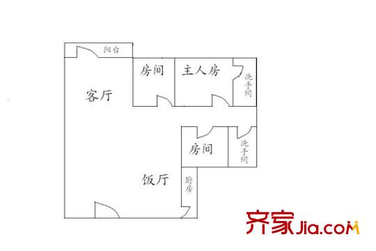 文秀麗苑戶型圖三室兩廳戶型圖 3室2廳2衛(wèi)1廚