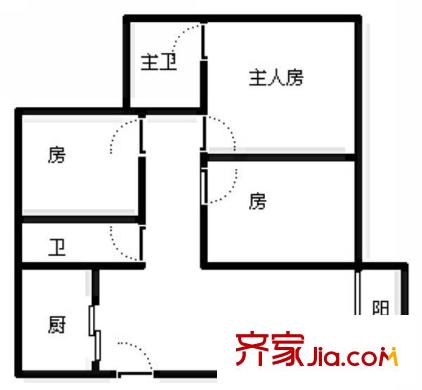 文秀麗苑戶型圖三室兩廳戶型圖 3室2廳2衛(wèi)1廚